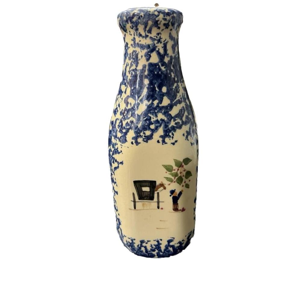 Amish Milk Jug Sponge Pottery. Alpine Pottery. Rushville Ohio.